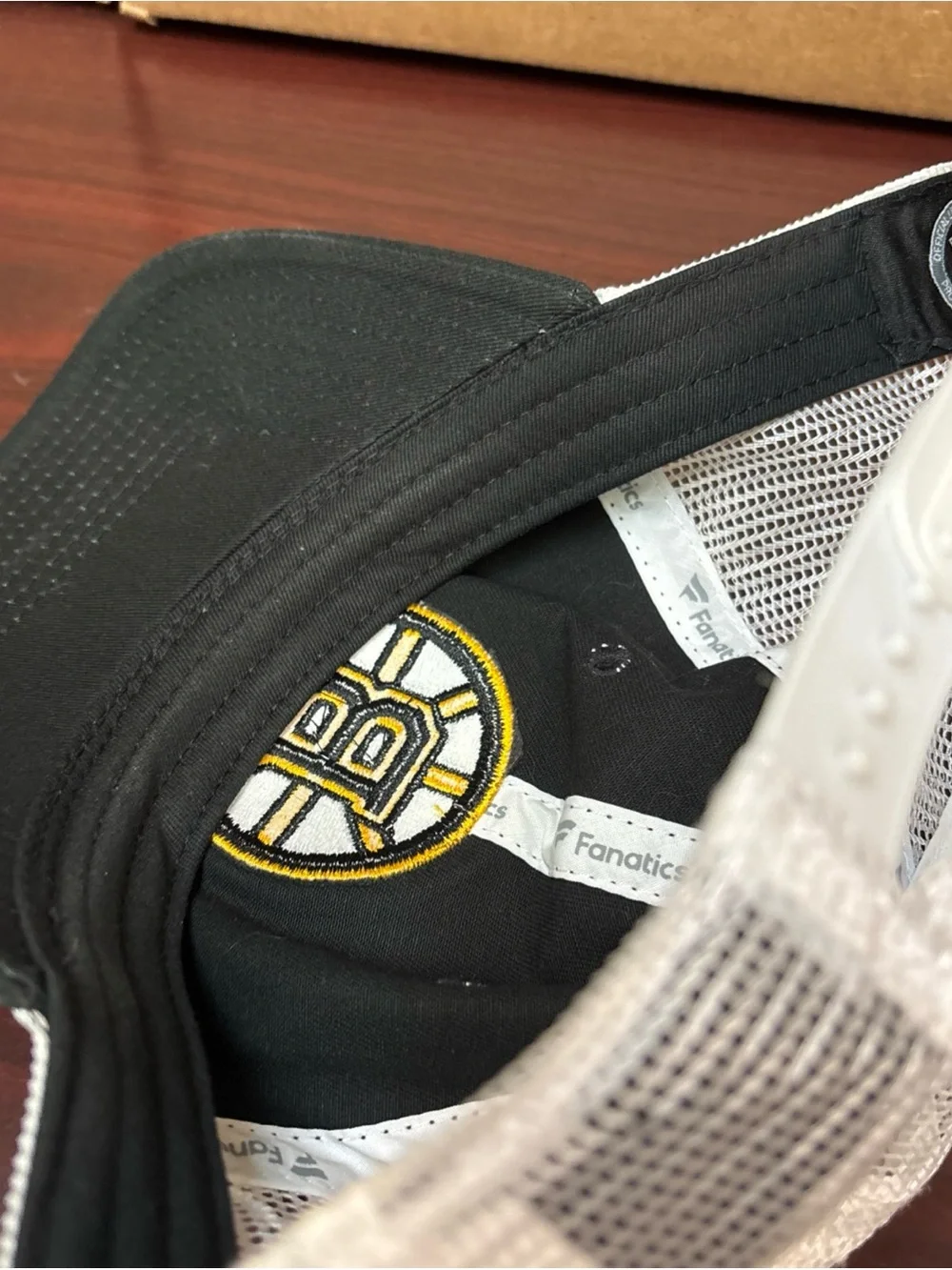 Boston Bruins NHL Fanatics Black Trucker Mesh Adjustable Snapback Dad Hat Cap